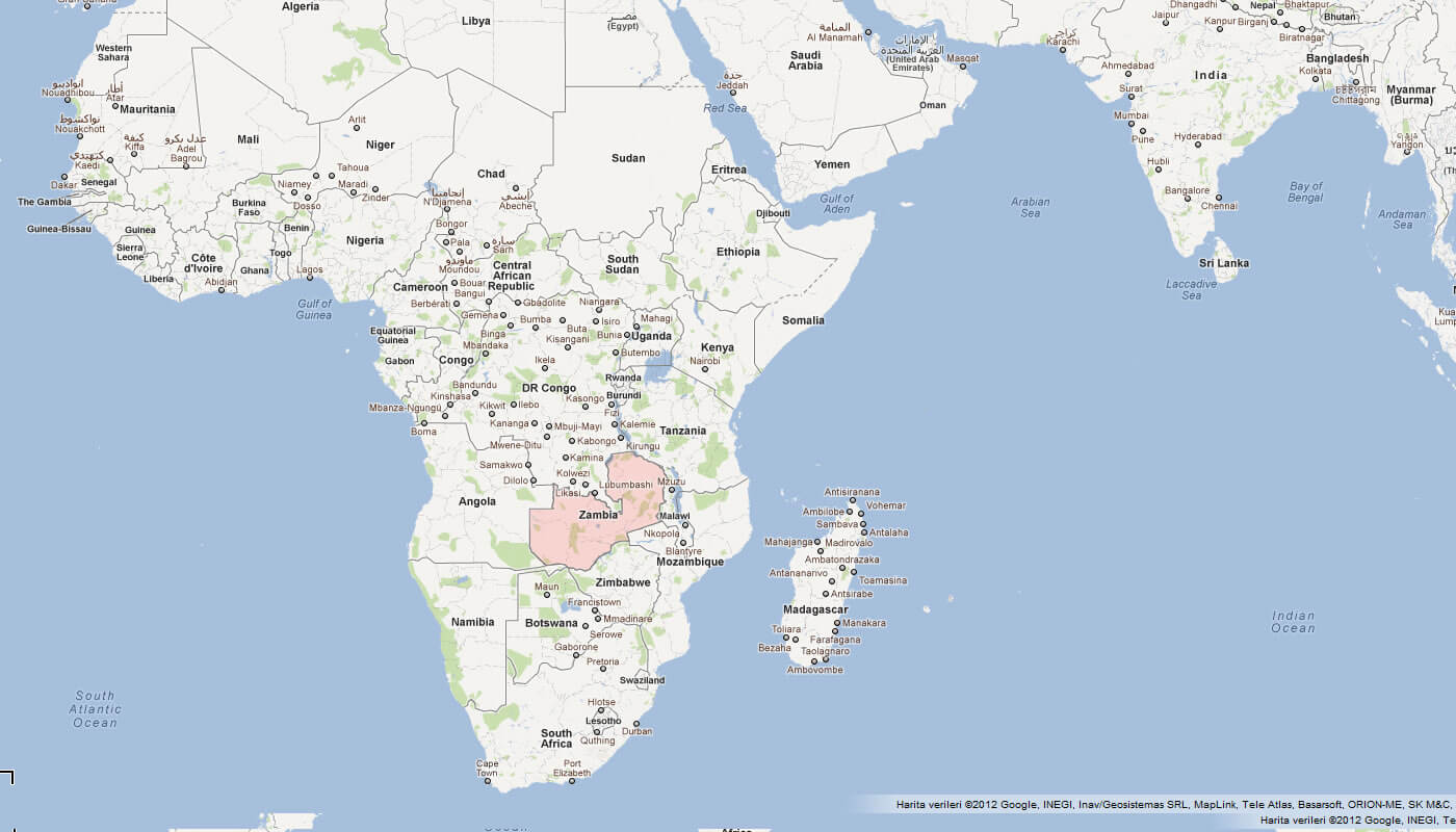karte von sambia afrika